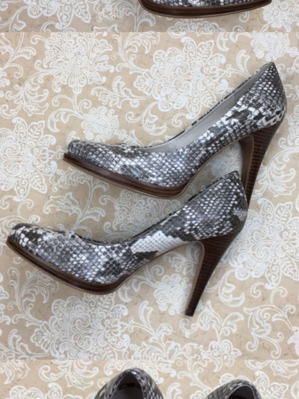 Nine West Snakeskin Print Vegan Platform Stiletto Heels 👠